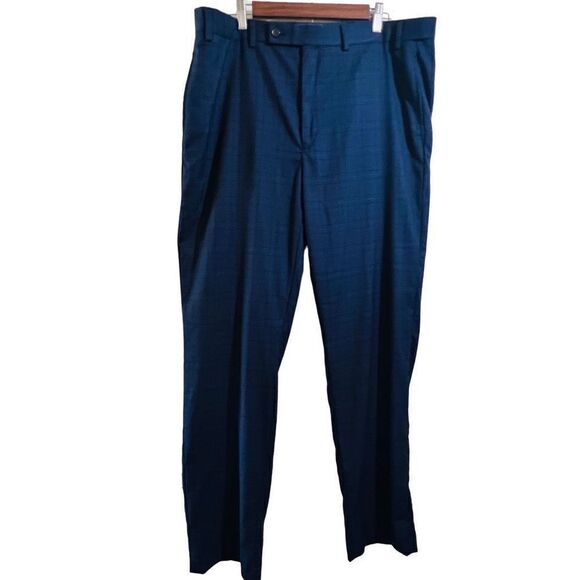 Ralph Lauren Black label mens dark blue plaid trousers size 36x34